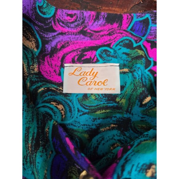 Vintage 80s Neon Paisley Pink Button Jacket Maximalist - Picture 5 of 12